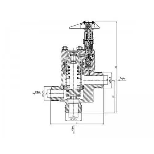 Клапан быстродействующий 3-х ходовой штуцерный с ручным управлением 521-36.472 ИПЛТ.49461109